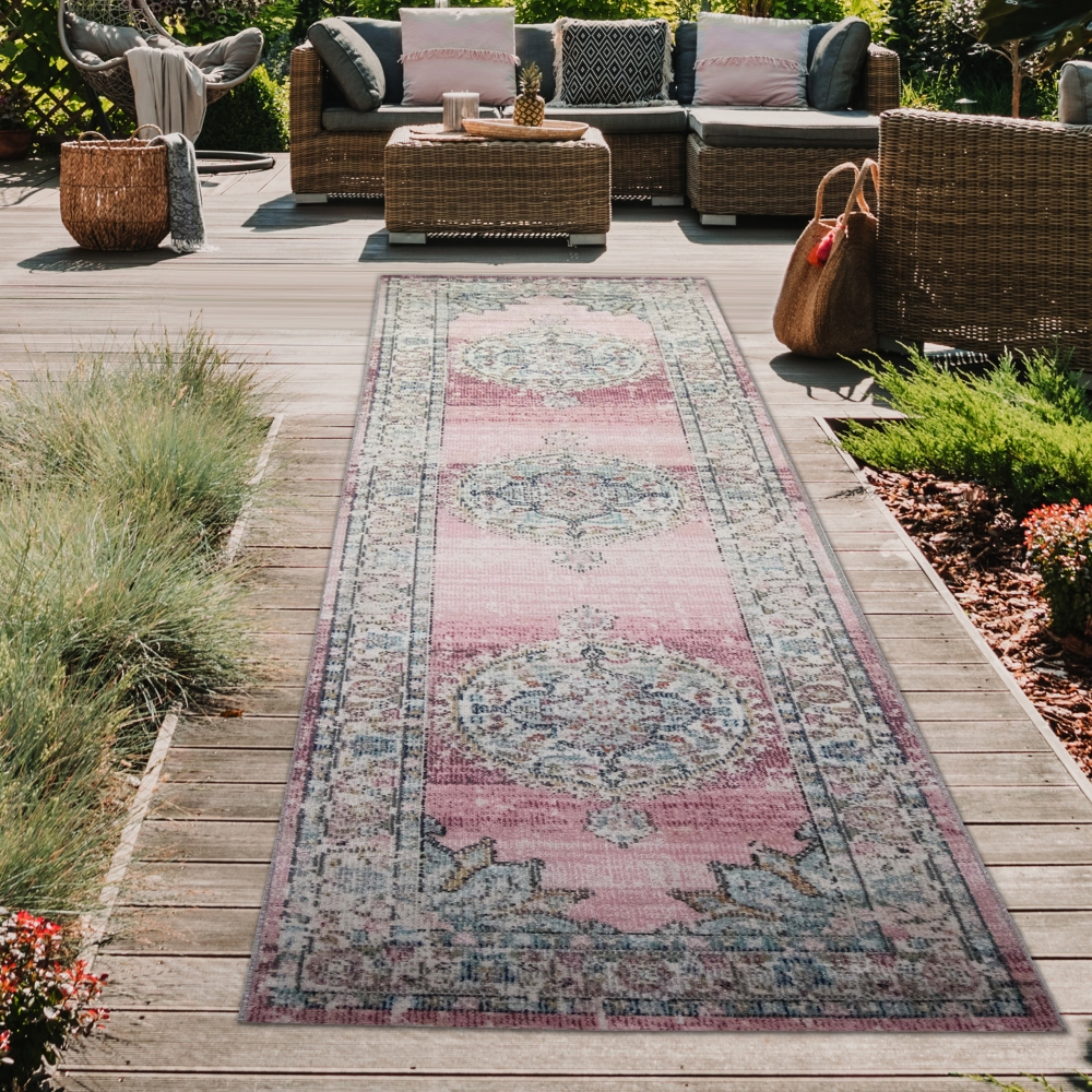 Teppich Orient Teppich Outdoor Wohnzimmerteppich Vintage in rosa