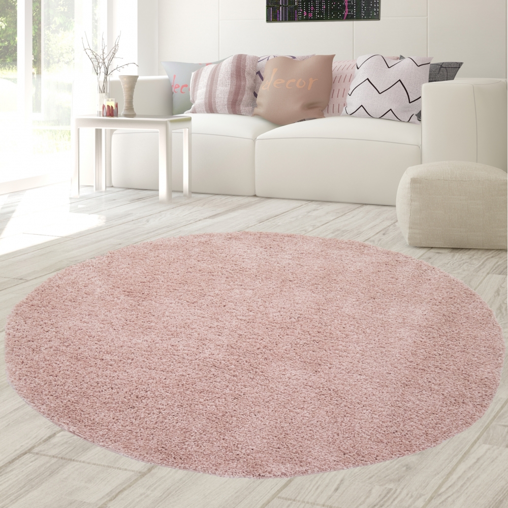 Flauschiger Shaggy Teppich in rosa