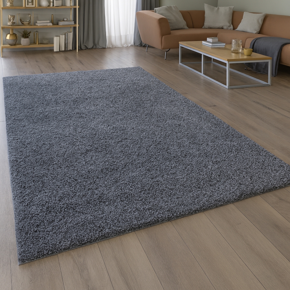 Shaggy Teppich in Grau für Wohnzimmer und Schlafzimmer – kuschelig weich und stilvoll