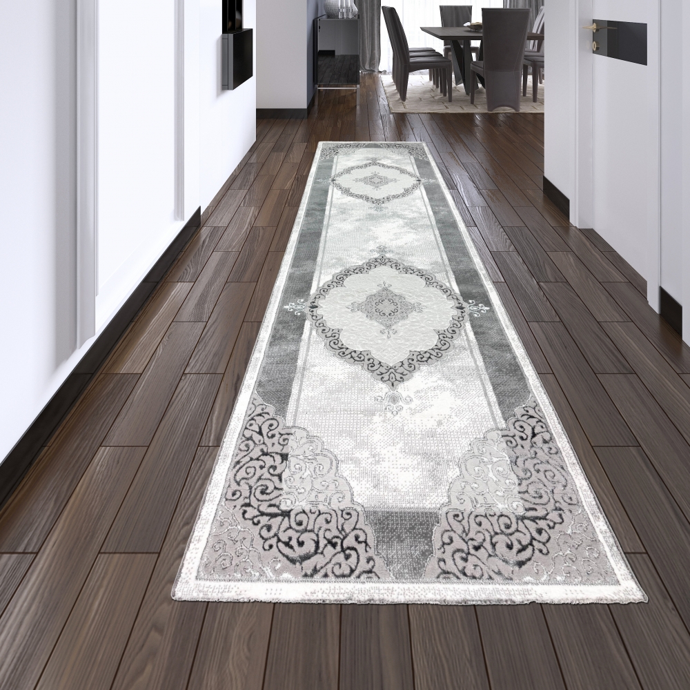 Designer Teppich Moderner Teppich Wohnzimmer Teppich mit Muster Grau Cream Beige
