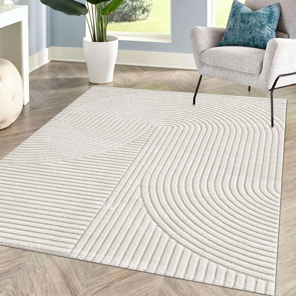 Moderner Teppich mit 3D Bogen Muster