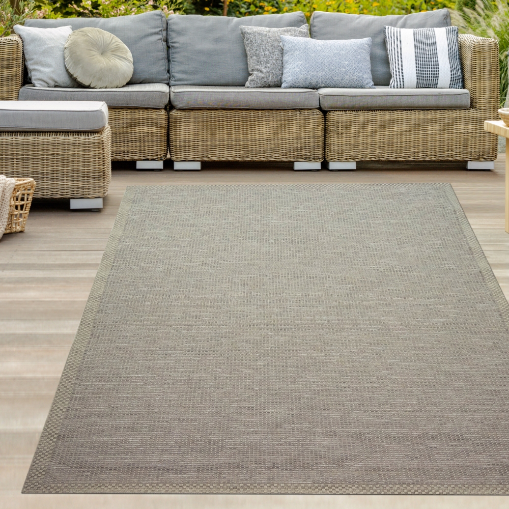 In- & Outdoor Teppich Sisal Optik Küche Wohnzimmer Terrasse Balkon – beige grau