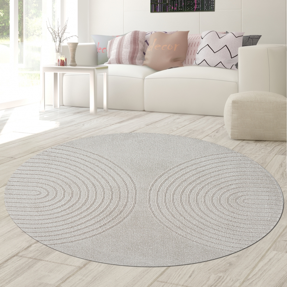 Wohnzimmer Schlafzimmer Teppich elegant mit einfachem Bogenmuster in Grau