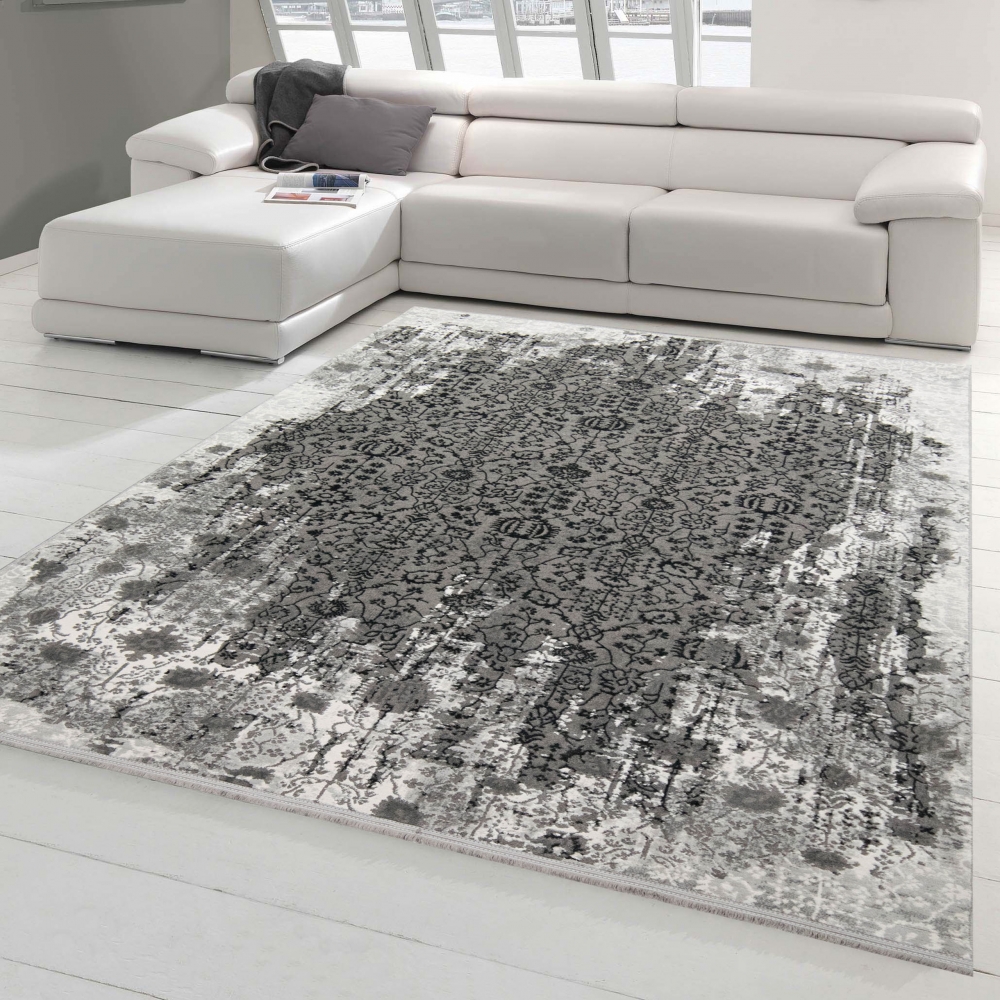 Gästezimmer Teppich mit Verzierungen in grau