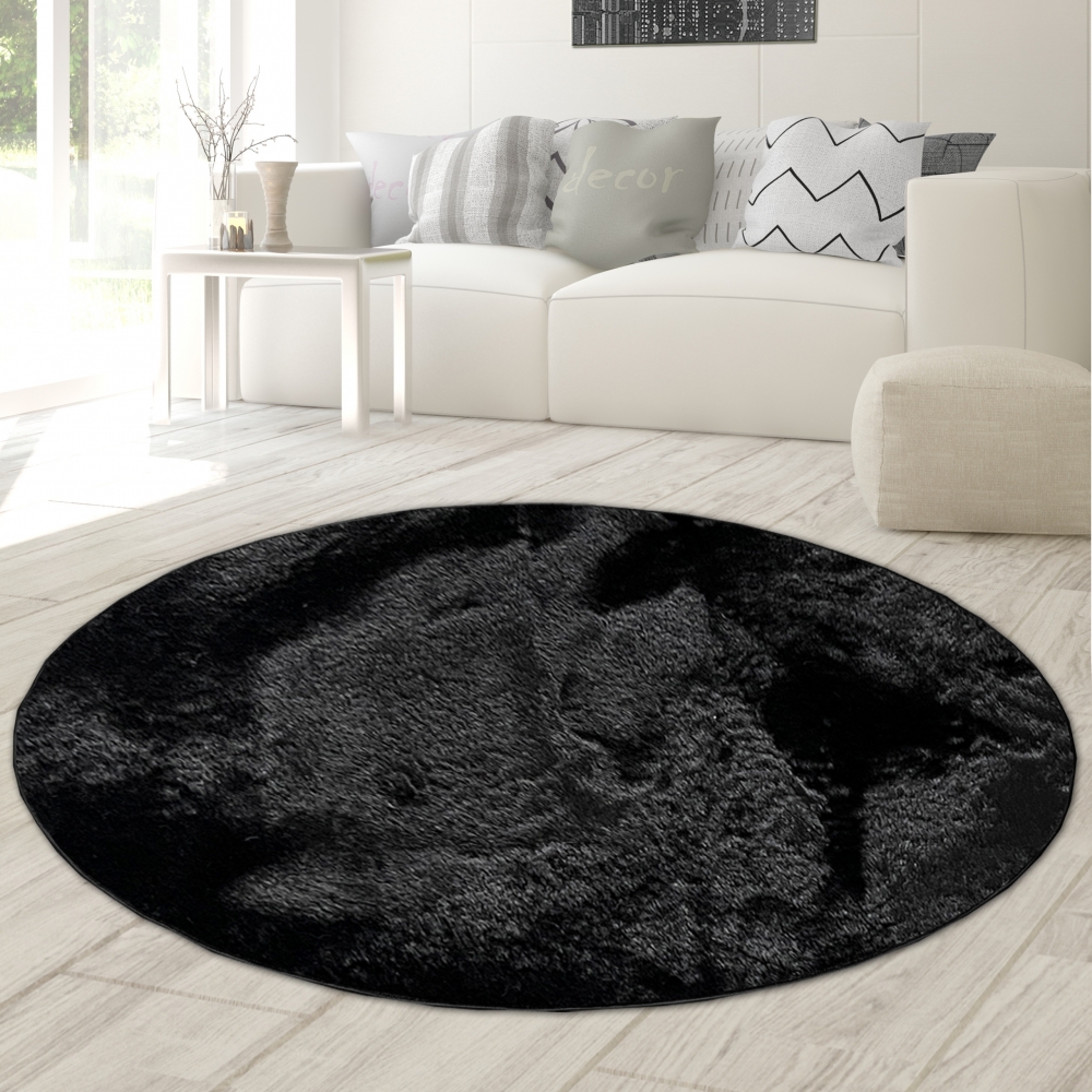 Klassischer Teppich Ess- & Wohnzimmer • waschbar • schwarz