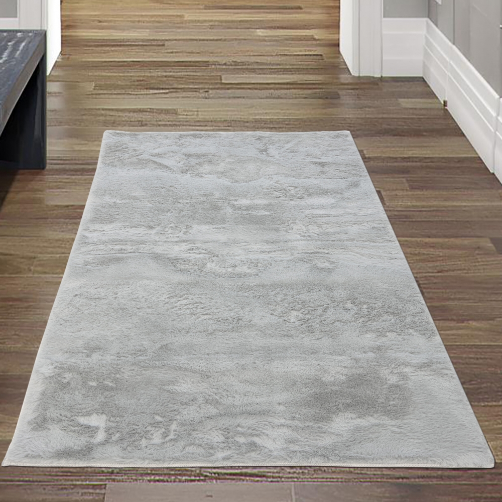 Kurzflorteppich Wohn- & Essbereich | waschbar | grau