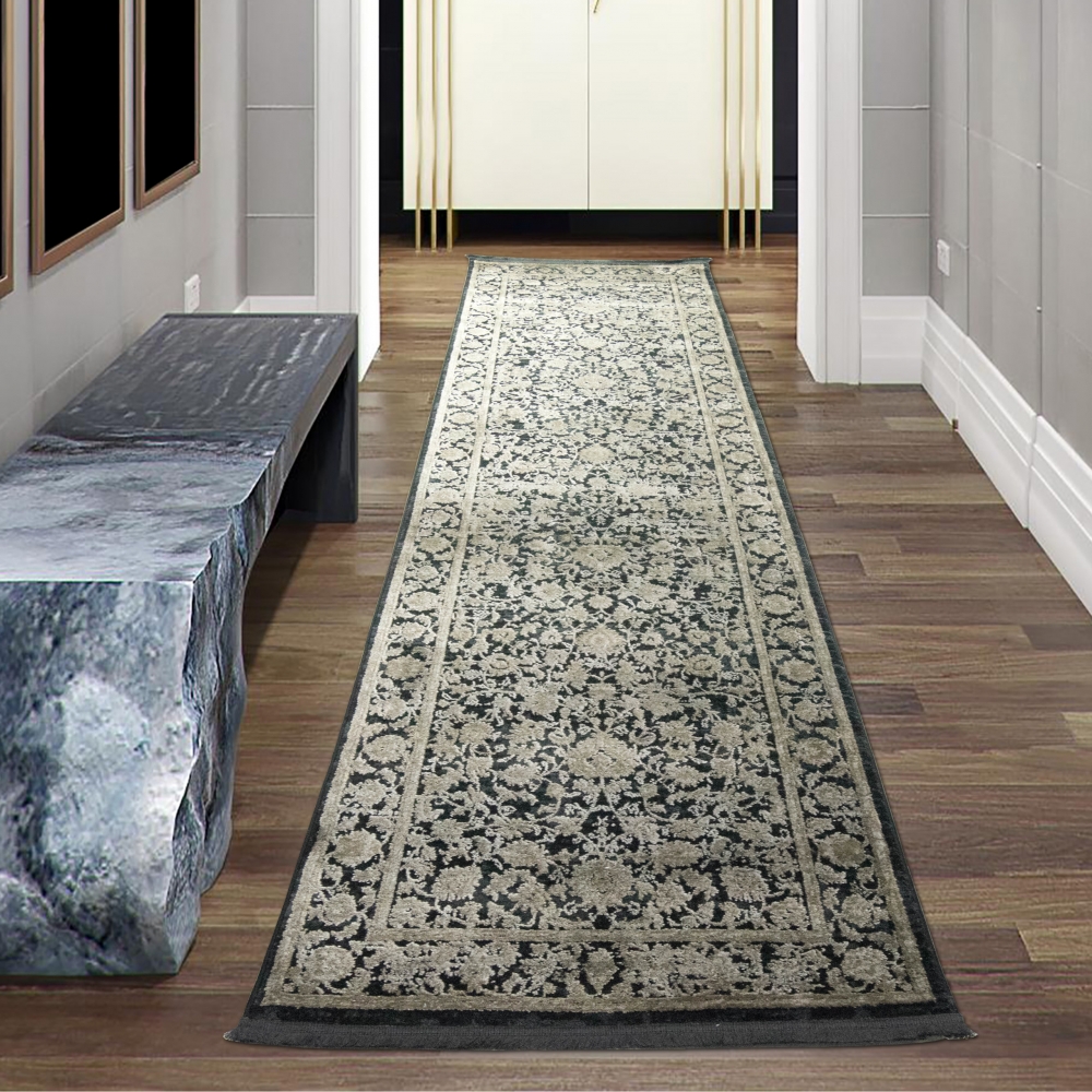 Orientalischer Blumendesign Teppich in Beige