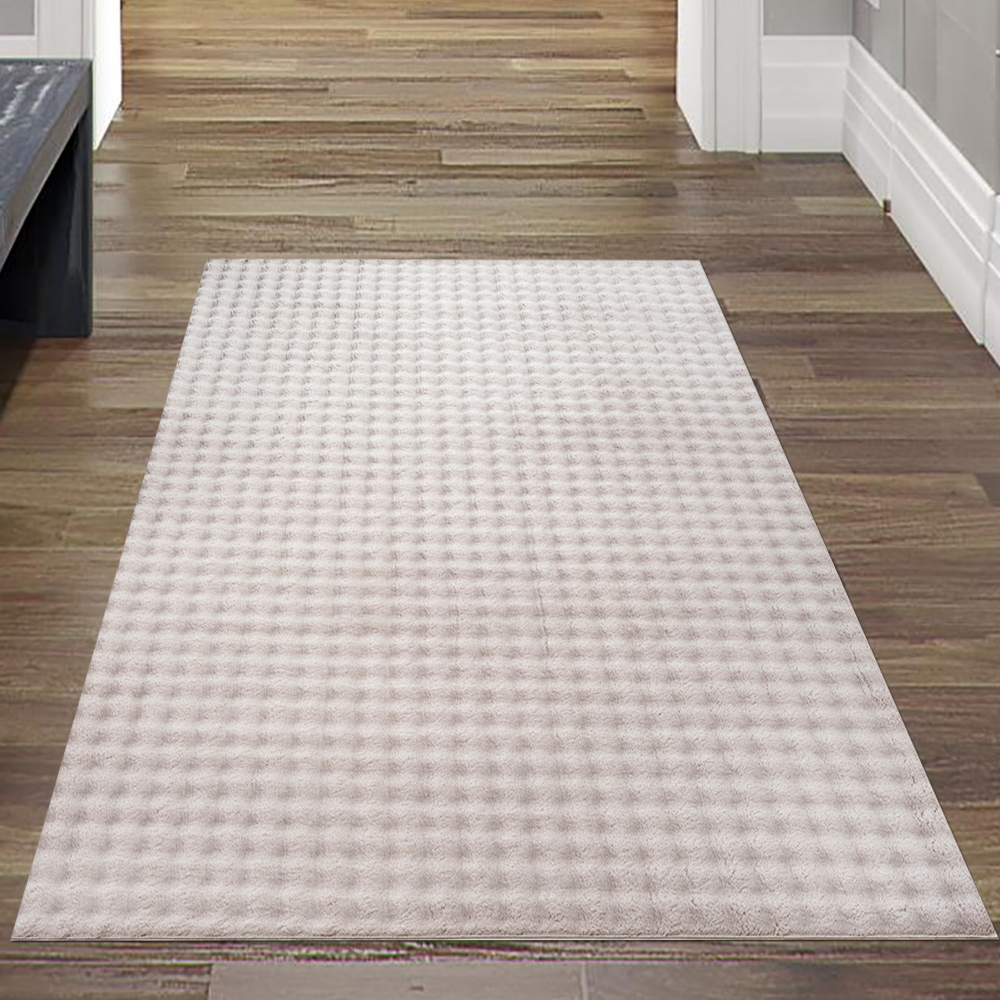 Wohnzimmer Schlafzimmer Teppich weich kuschelig strapazierfähig pflegeleicht allergiker geeignet Sandfarbig