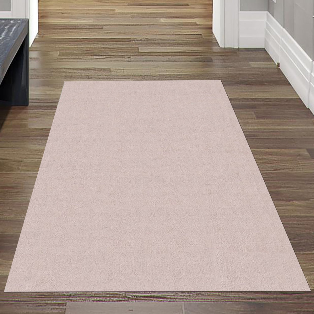Waschbarer Teppich Creme-Rosa mit Antirutsch-Rücken und weicher Oberfläche