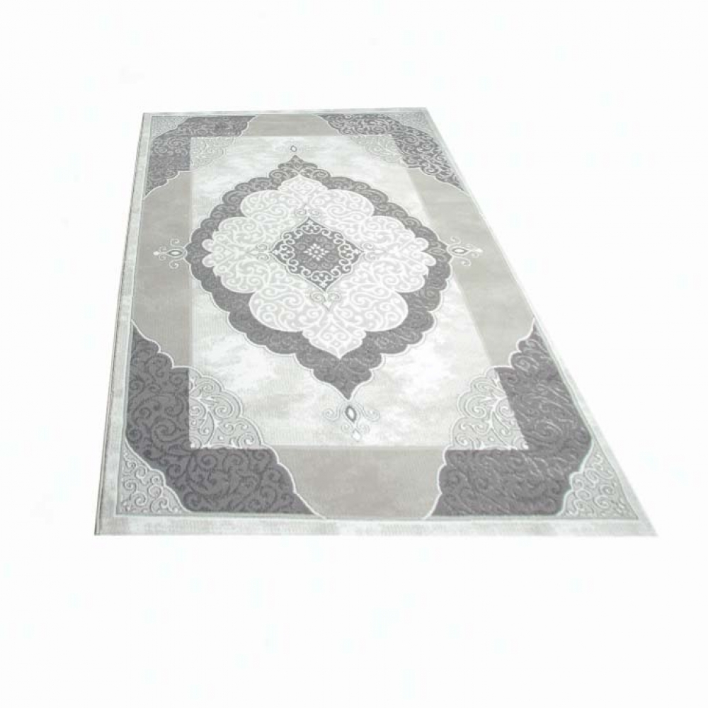 Designer Teppich Moderner Teppich Wohnzimmer Teppich mit Muster Grau Cream Beige