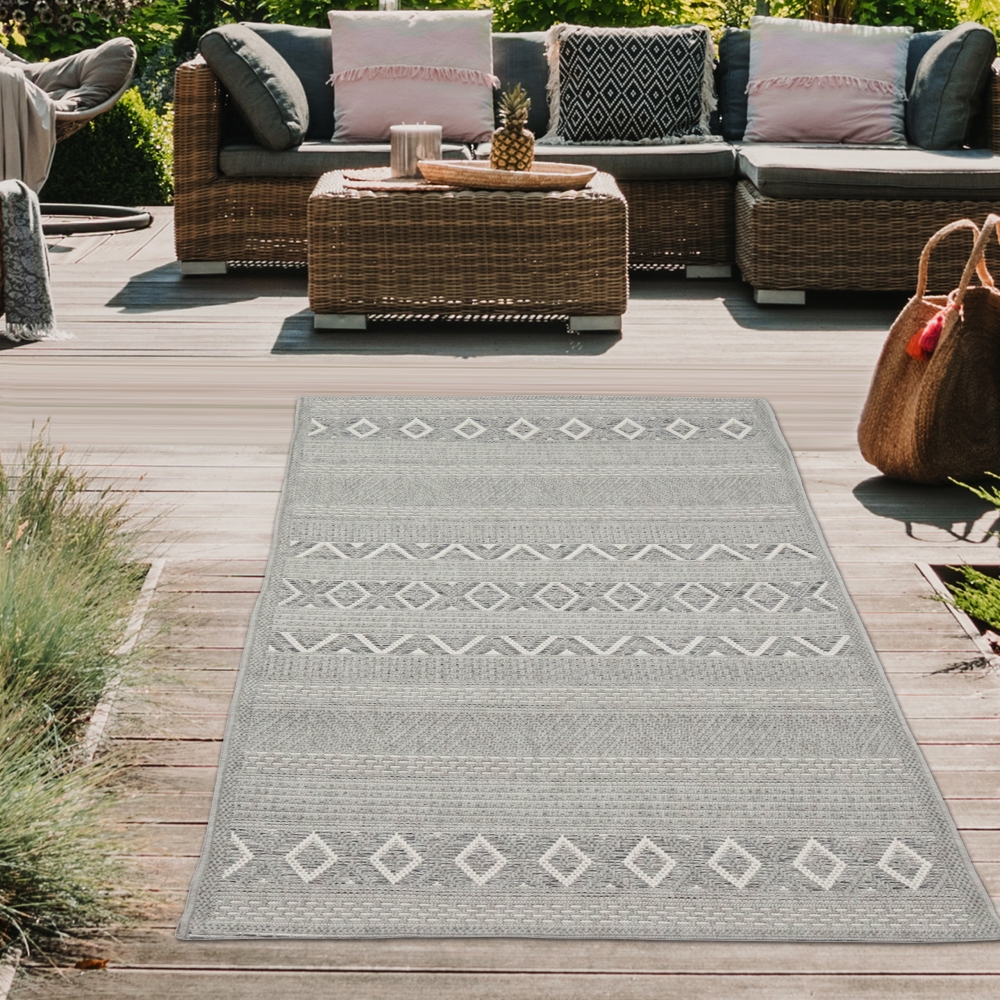 In- & Outdoor Teppich Sisal grau