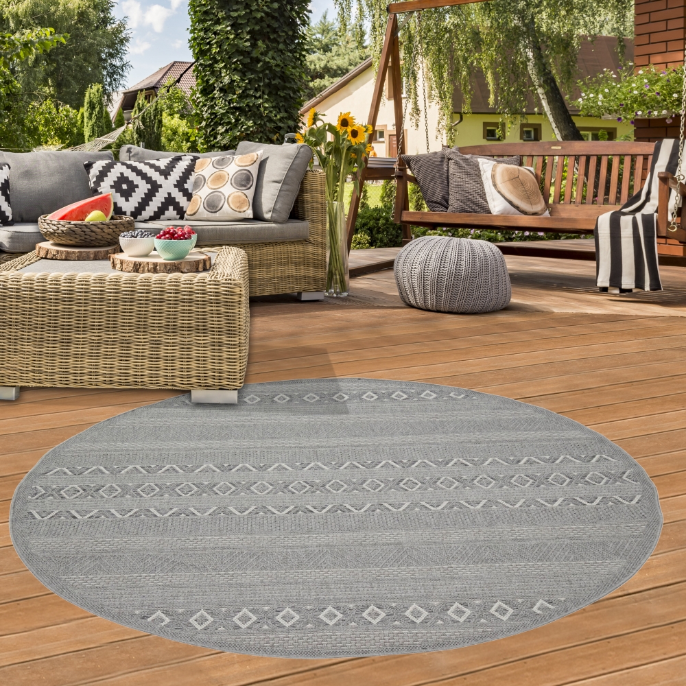 In- & Outdoor Teppich Sisal grau