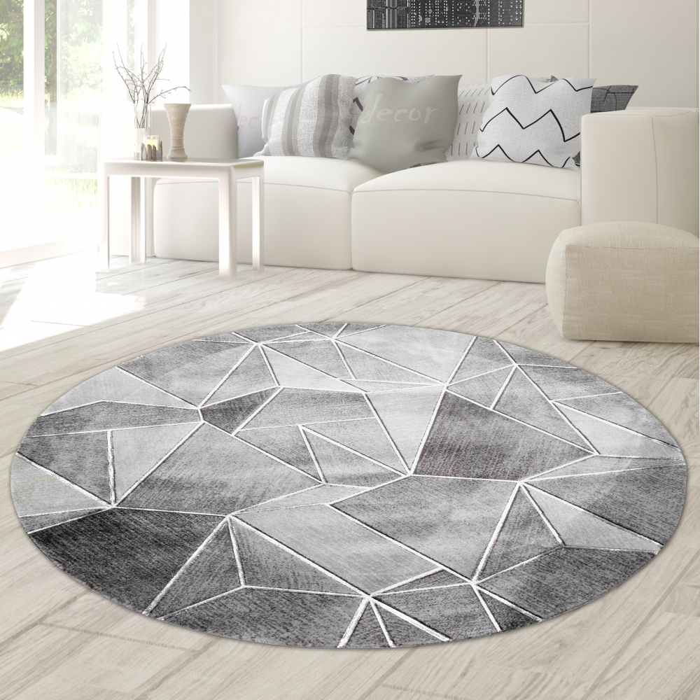 Teppich Design Wohnzimmer teppich geometrisches Muster in grau