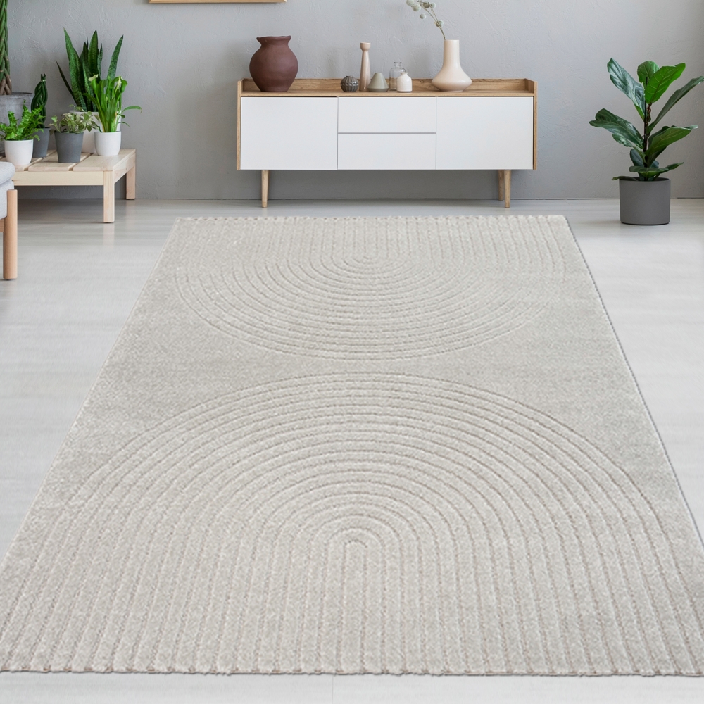 Wohnzimmer Schlafzimmer Teppich elegant mit einfachem Bogenmuster in Grau