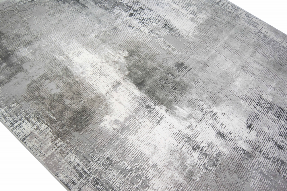 Wollteppich Teppich modern Wohnzimmerteppich Wolle abstrakt in grau