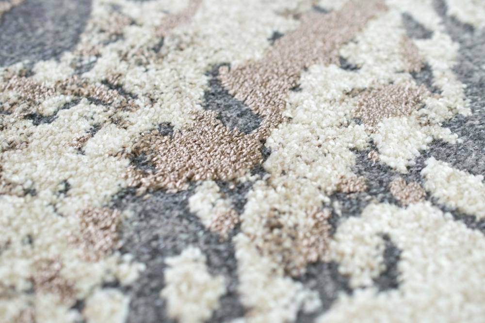 Moderner Designerteppich im Marmor Design in grau beige