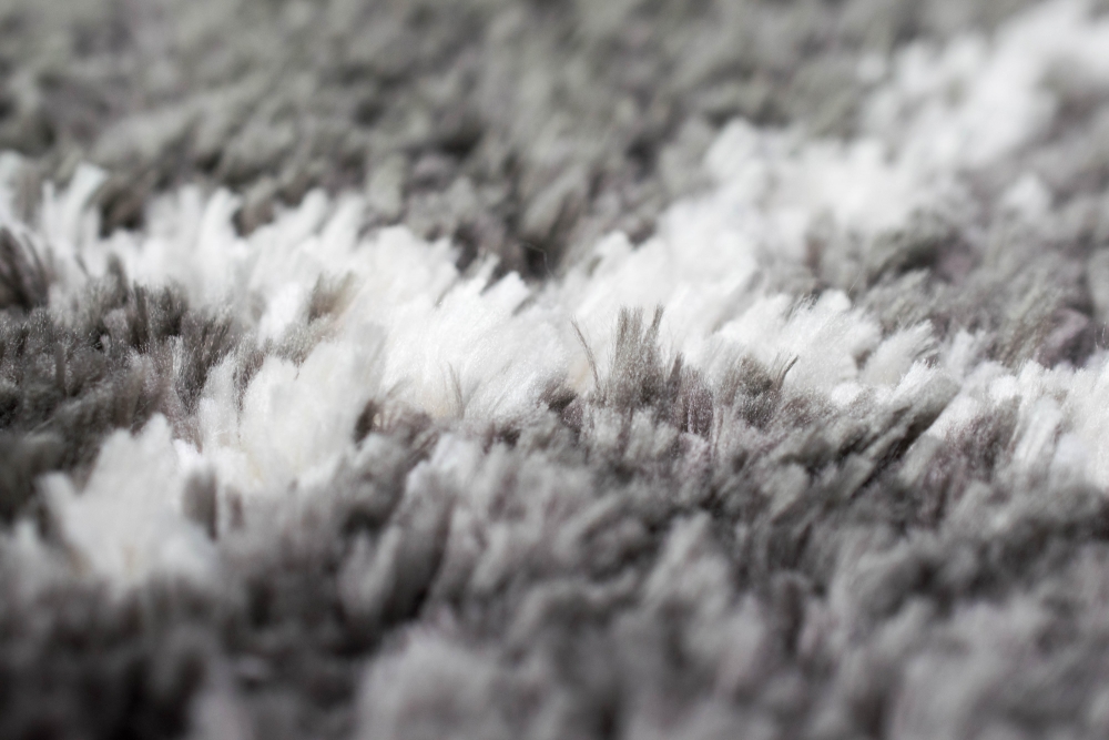 Teppich Shaggy Langflor Hochflor Teppich Rautenmuster in grau creme