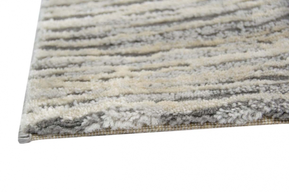 Designer Teppich Moderner Teppich Wohnzimmer Teppich Meliert in Grau Beige
