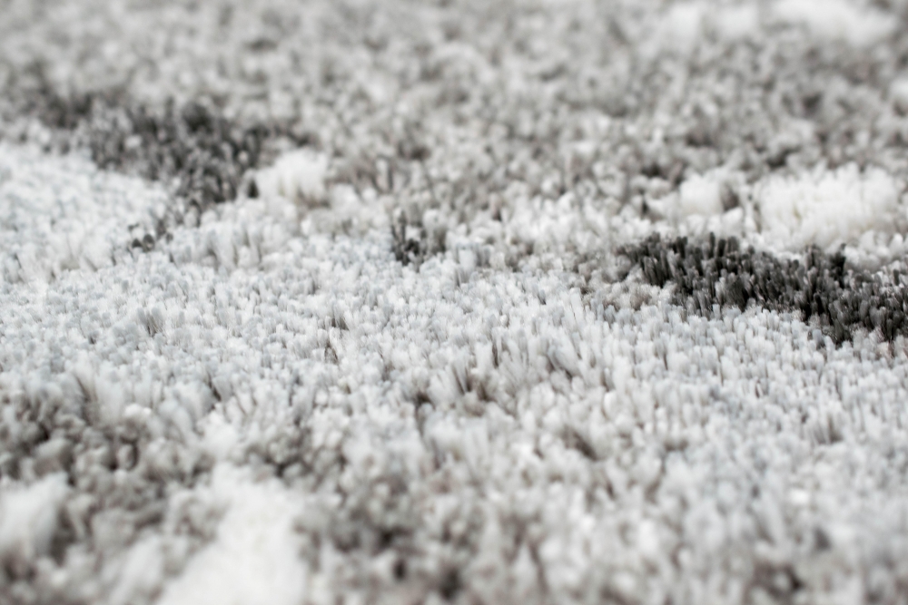 Teppich Kurzflor Designerteppich - Läufer 80x300 cm - in grau creme