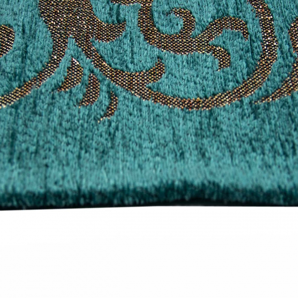 Wohnzimmer Teppich im orientalischen Muster mit Bordüre pflegeleicht türkis beige