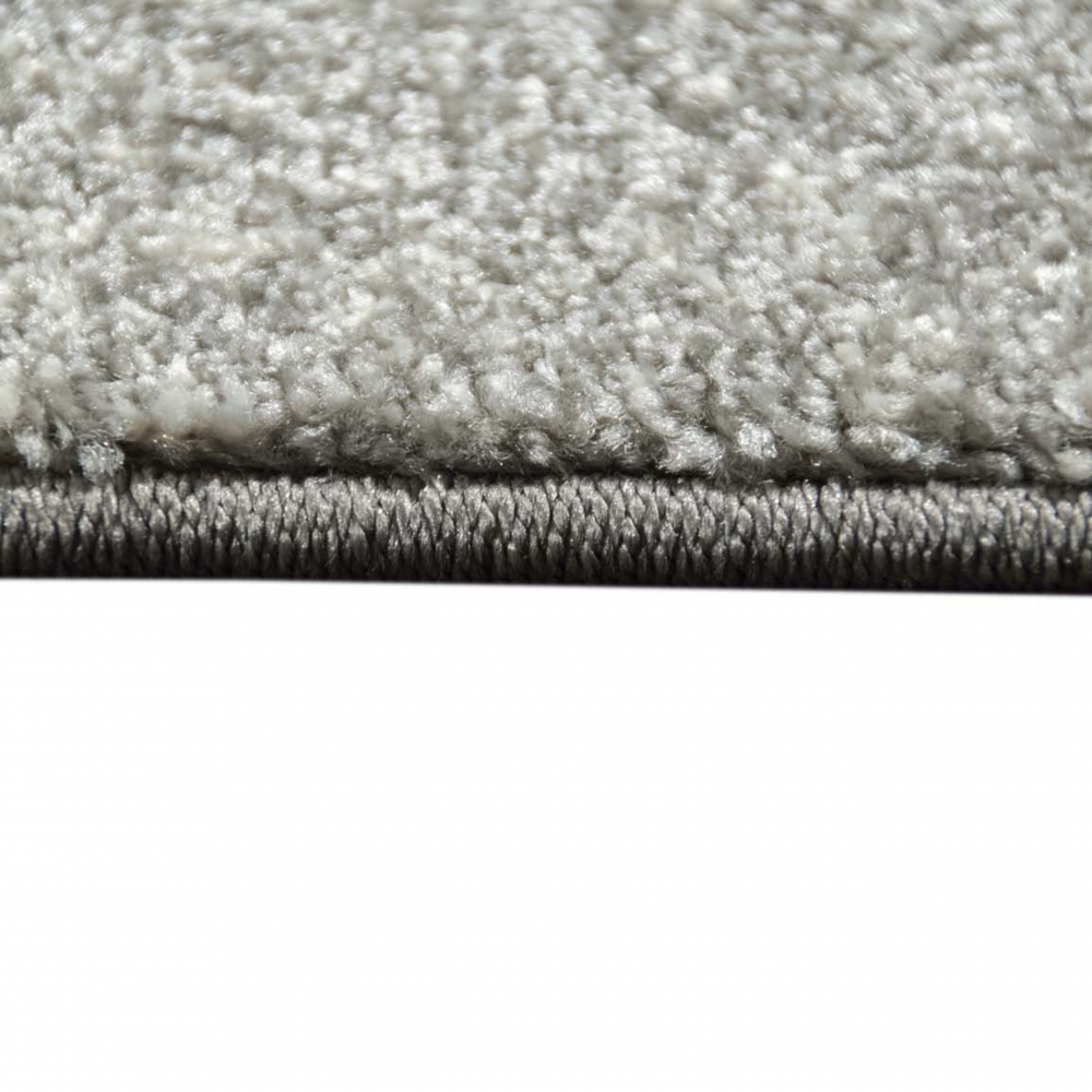 Designer Wohnzimmer Teppich Modern kurzflor vintage seitlich gekettelt in grau creme