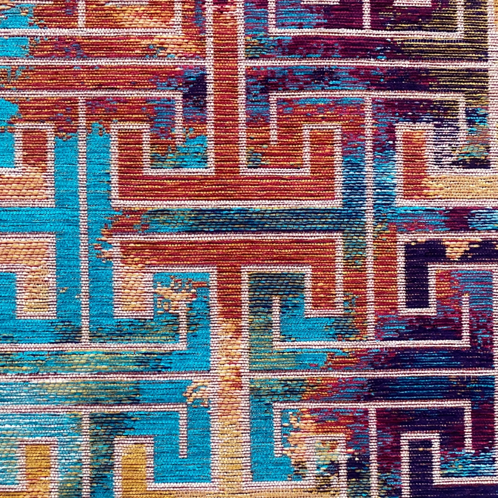 Wohnzimmer Teppich abstraktes Muster in bunt