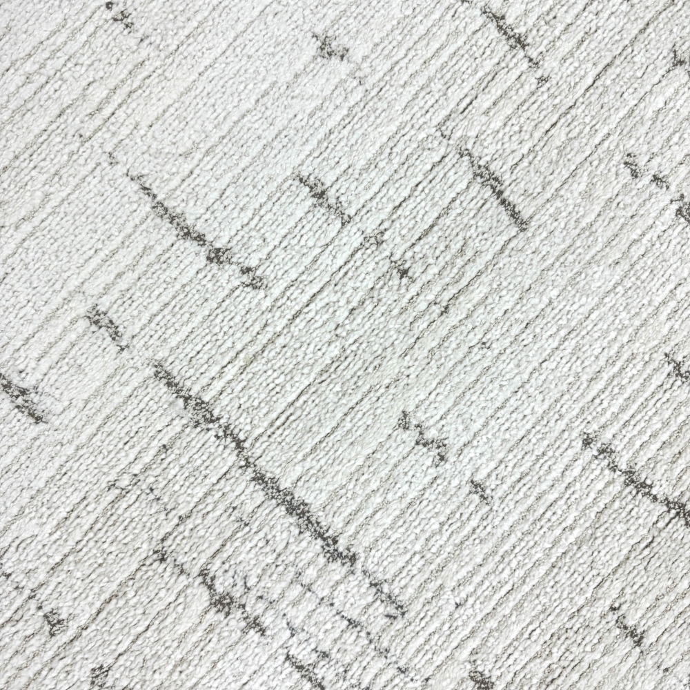 Wohnzimmerteppich Schlafzimmer Teppich Strich Muster weich creme mit grauen Streifen