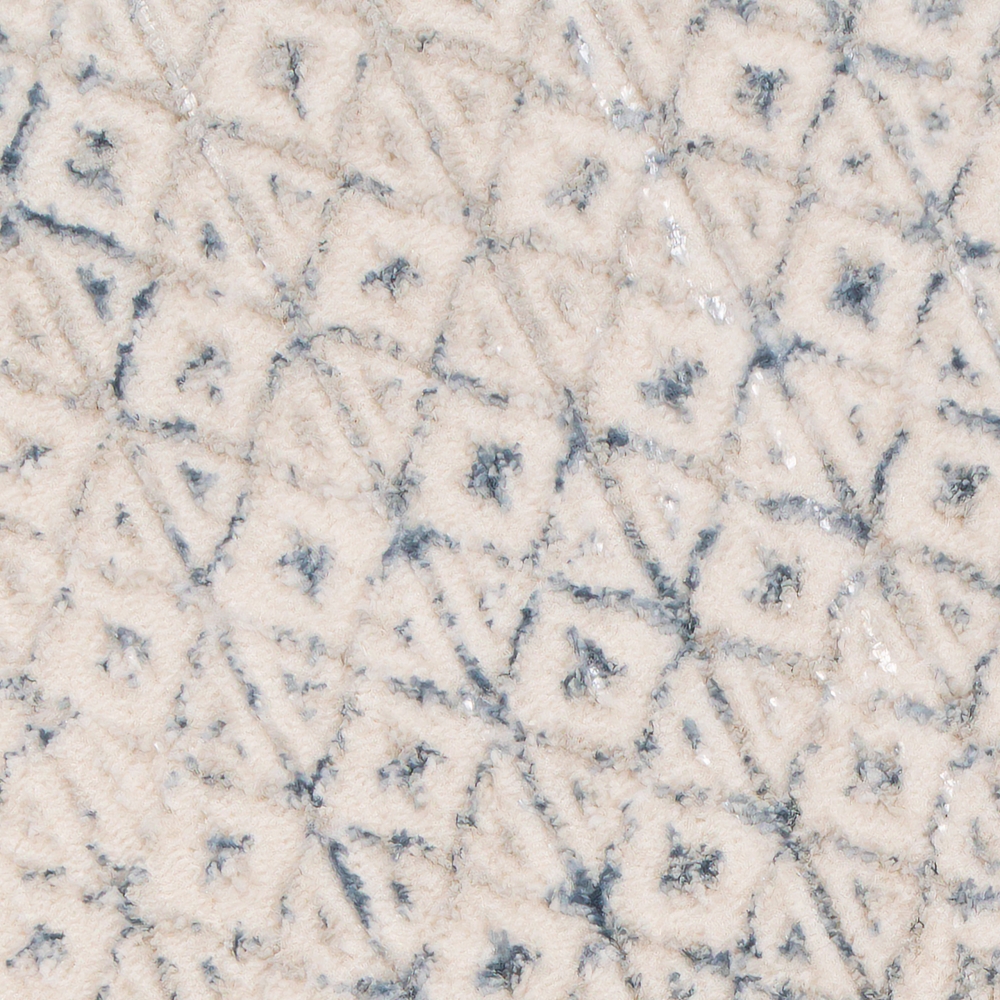 Eleganter Designer Teppich | glänzend | in blau-weiß