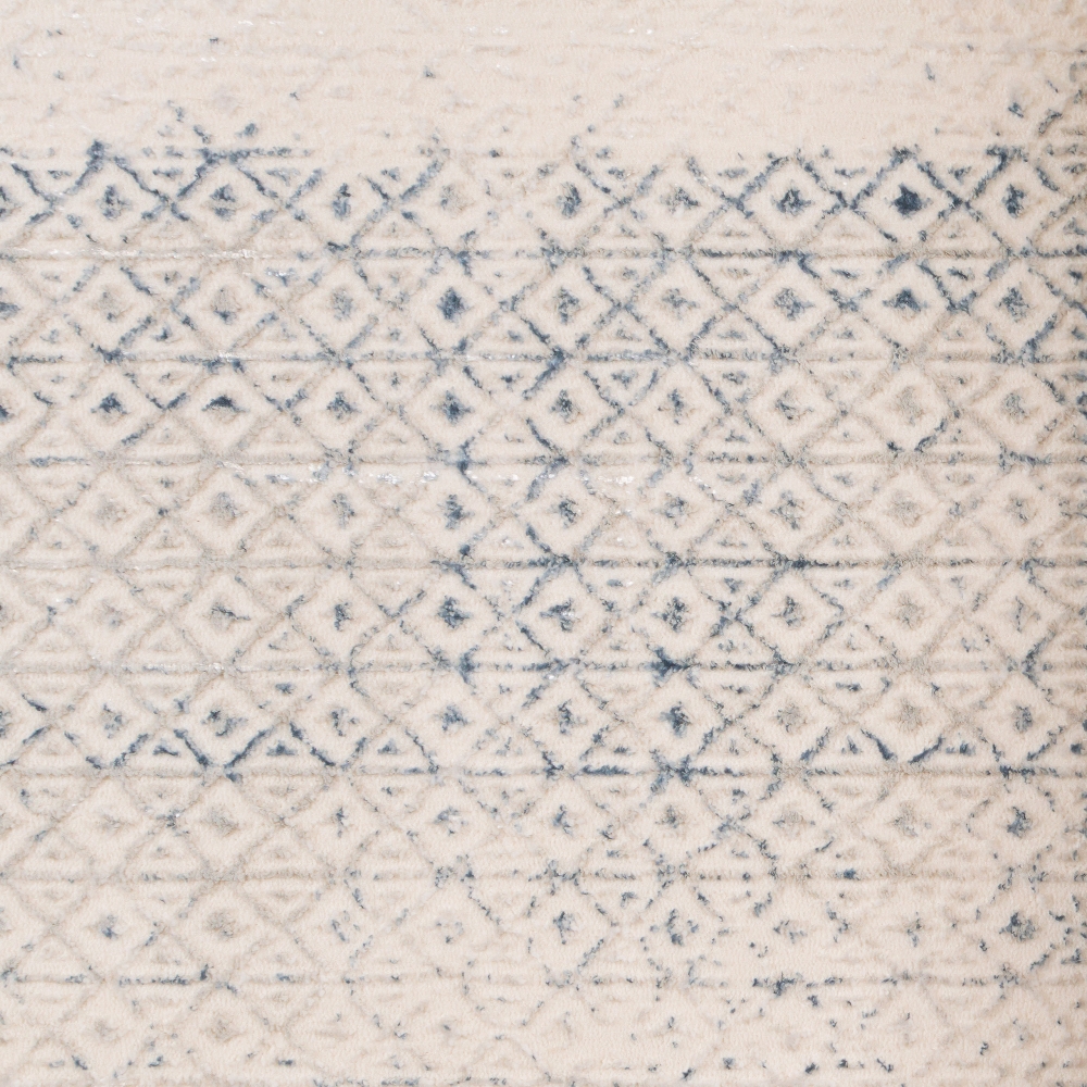 Eleganter Designer Teppich | glänzend | in blau-weiß