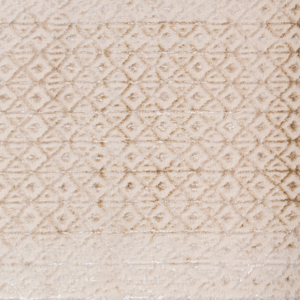 Eleganter Abstrakter Teppich | glänzend | in gold-weiß