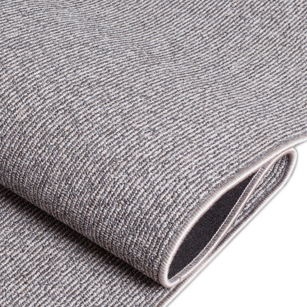 Flachgewebe-Teppich im schlichten einfarbigen Design in grau
