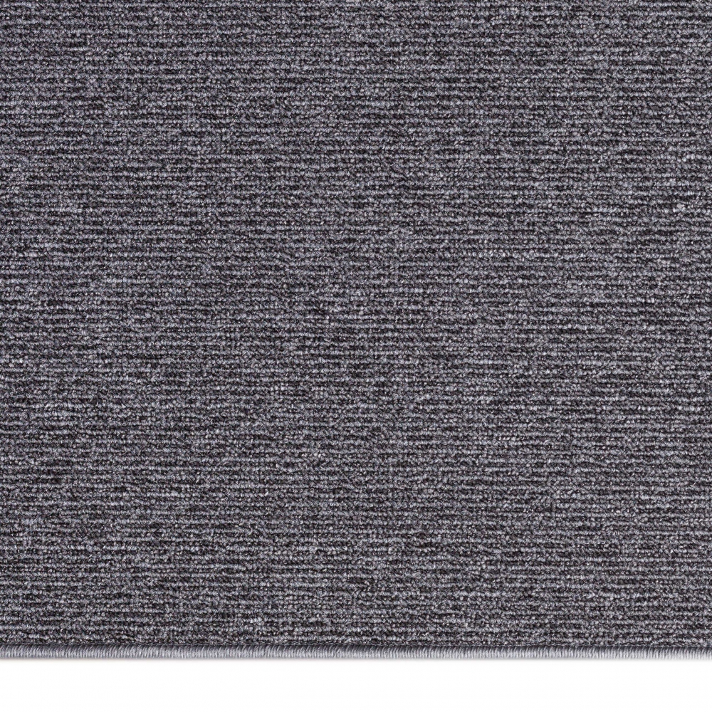 Flachgewebe-Teppich im schlichten einfarbigen Design in anthrazit