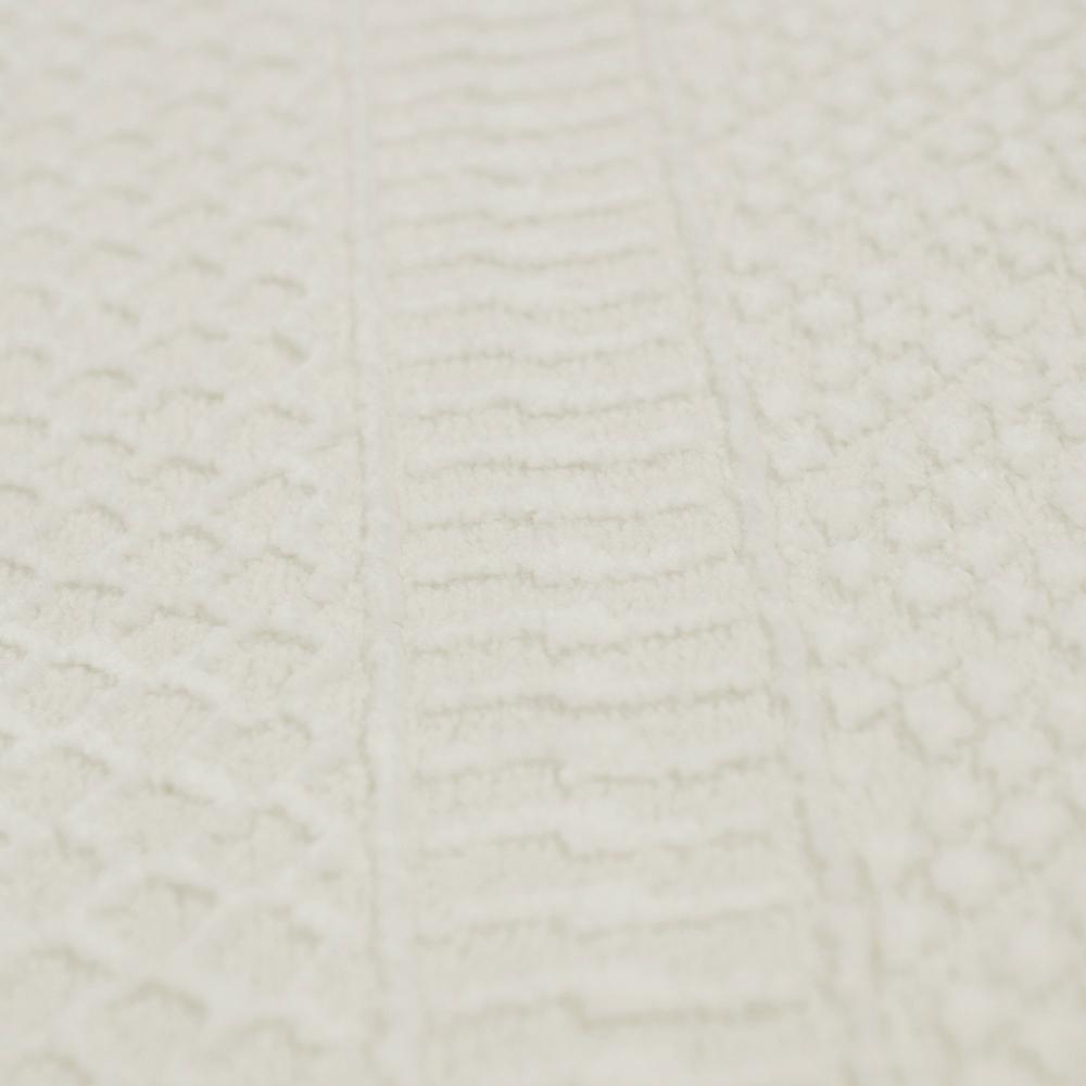 Hoch Tief Effekt Recycel Teppich • kleine Zig-Zag Kreuzchen Muster creme