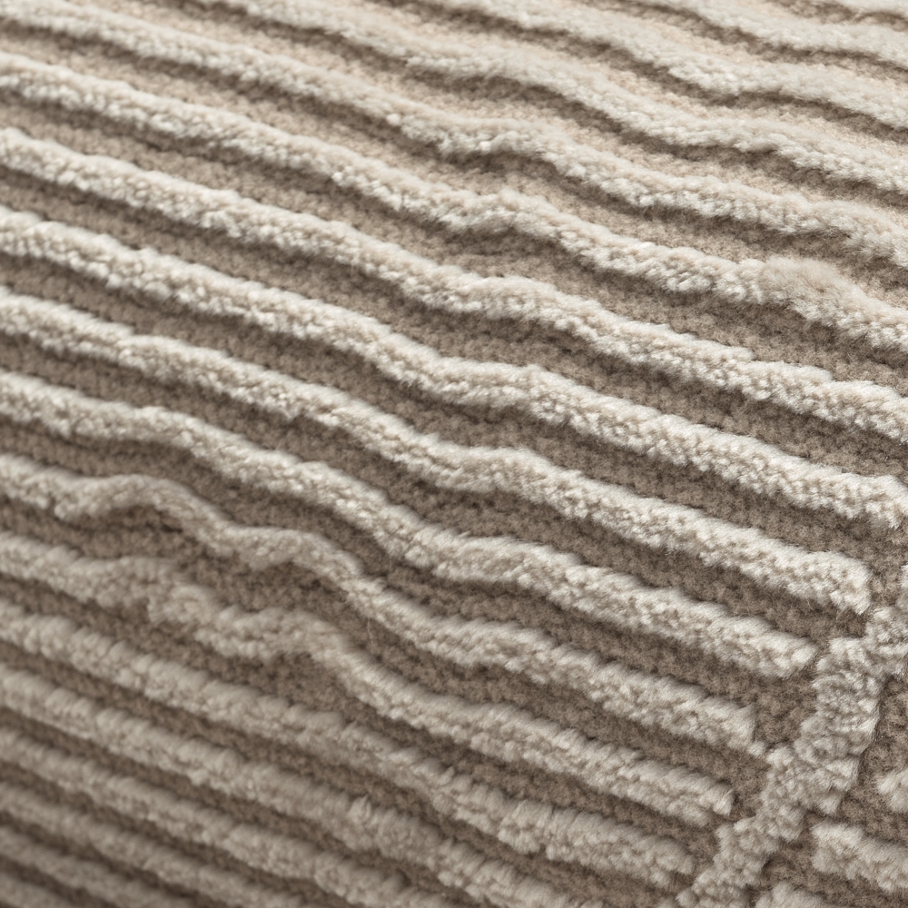 Klassischer Ribs Teppich • recycelt • weich • Rauten in beige