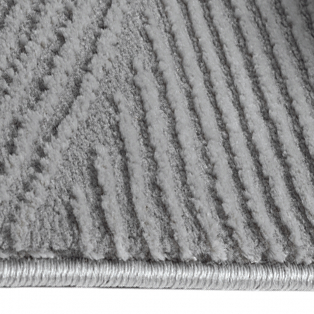 Recycle Teppich mit modernen ovalen Formen liniert in grau