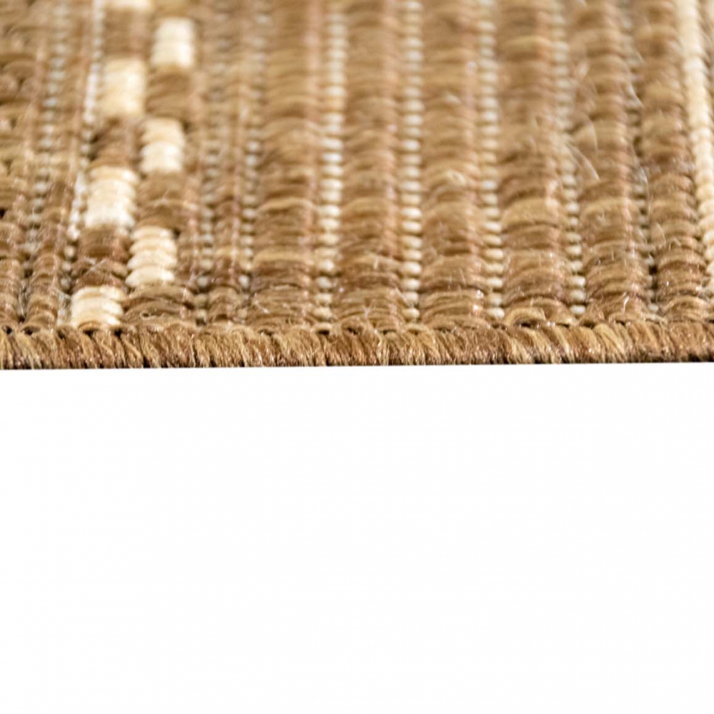 Teppich Sisal Optik Küchenteppich moderner Läufer Flachgewebe gestreift braun beige