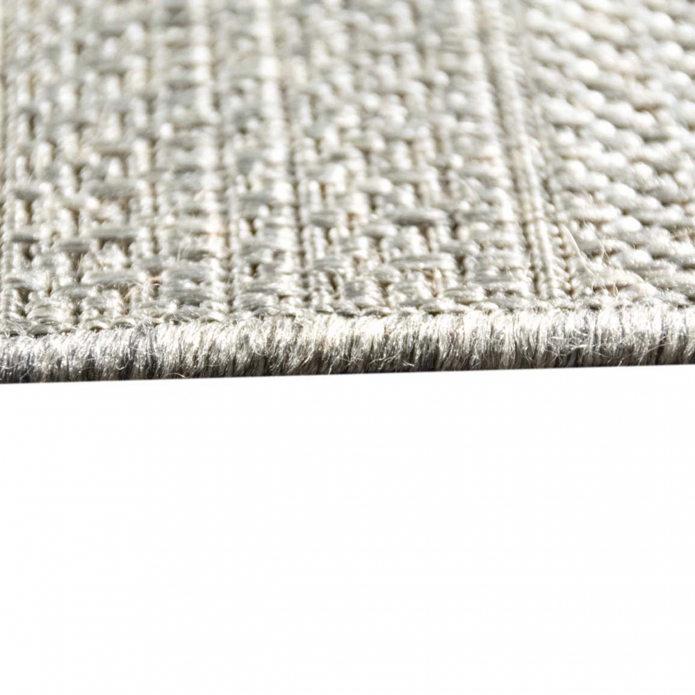 Teppich Modern Flachgewebe Kariert Sisal Optik Küchenteppich Küchenläufer Karo Design Grau