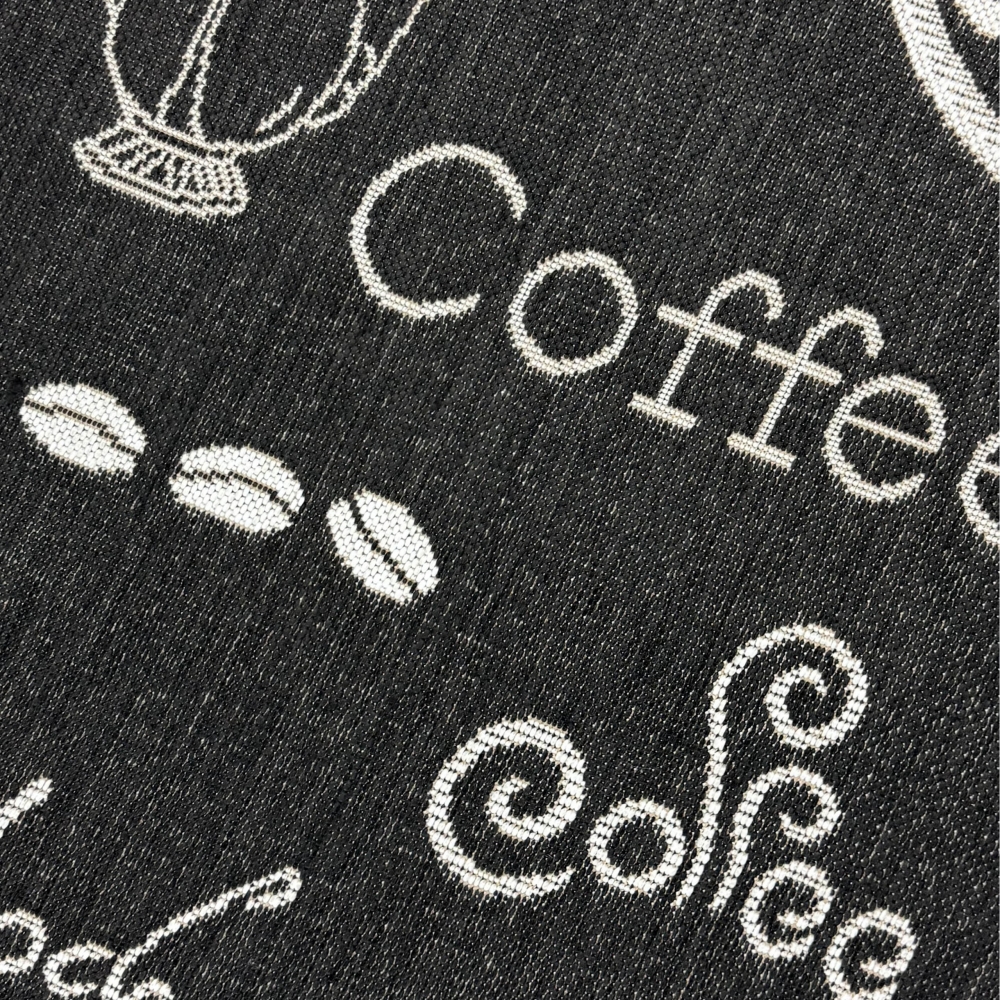 Küchenteppich Sisal moderner Küchenläufer flachgewebt Coffee Espresso Mocha Schwarz Weiss
