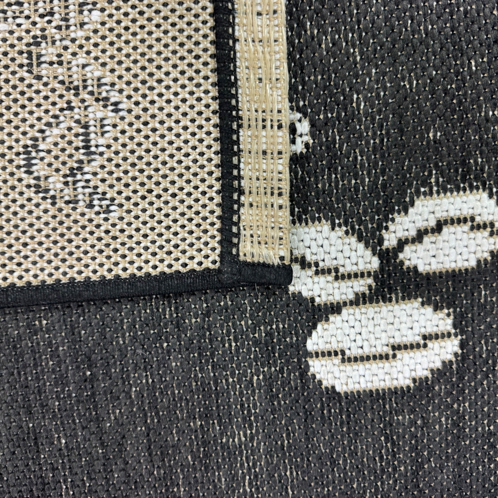 Küchenteppich Sisal moderner Küchenläufer flachgewebt Coffee Espresso Mocha Schwarz Weiss