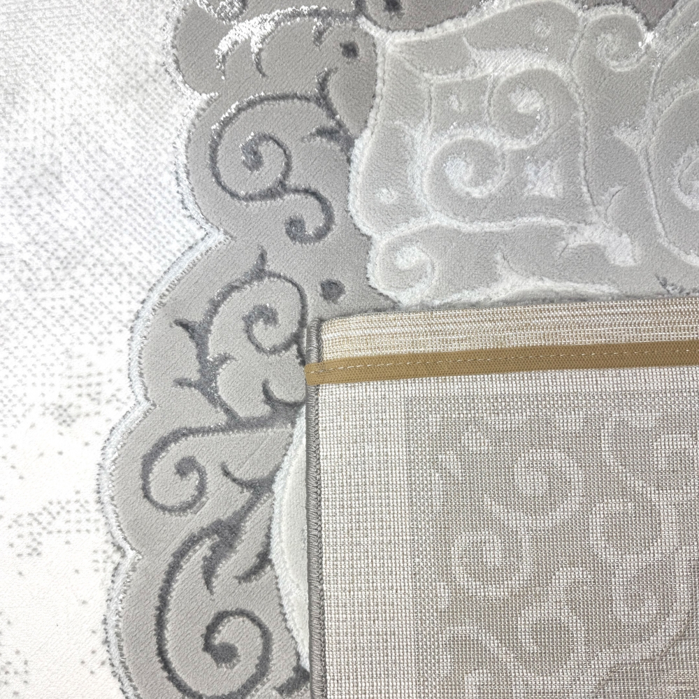 Designer Teppich Moderner Teppich Wohnzimmer Teppich mit Muster Grau Cream Beige
