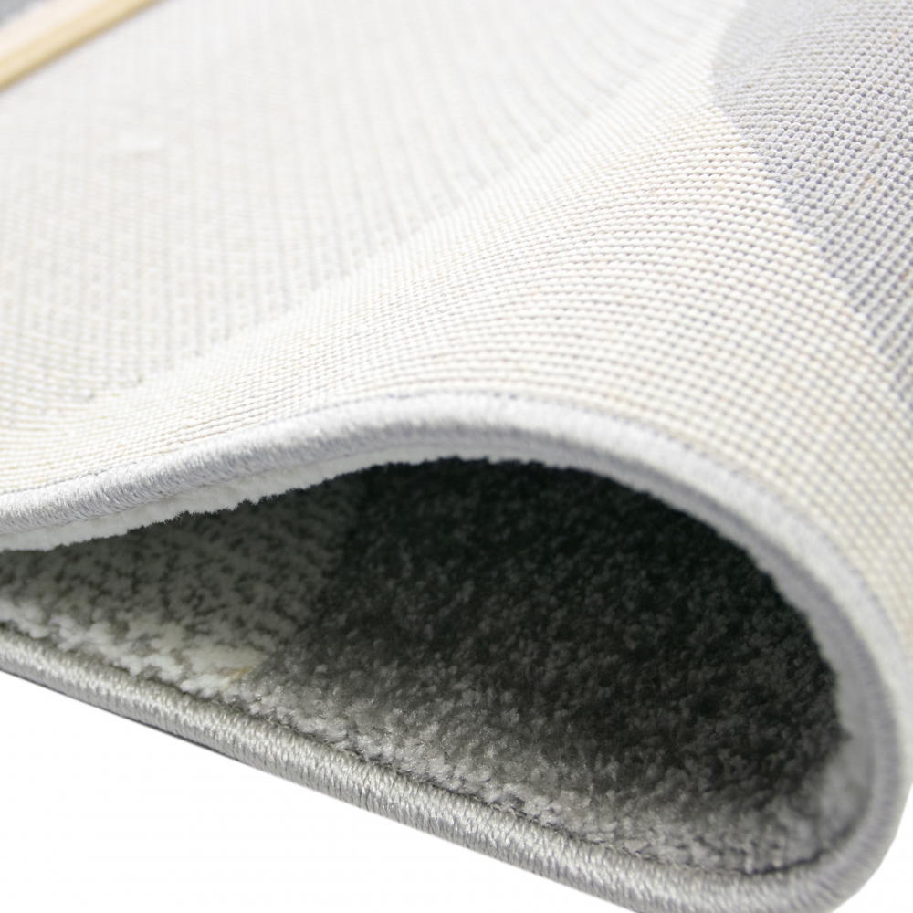 Designer und Moderner Teppich Kurzflor mit Tropfen Muster in Grau Creme Gelb