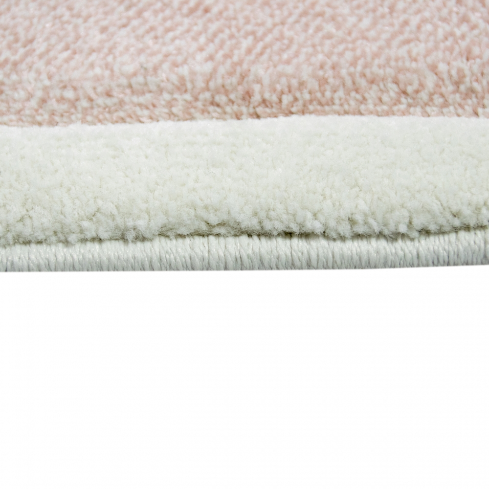 Kinderteppich Spielteppich Babyteppich mit Einhorn Regenbogen in Rosa Creme