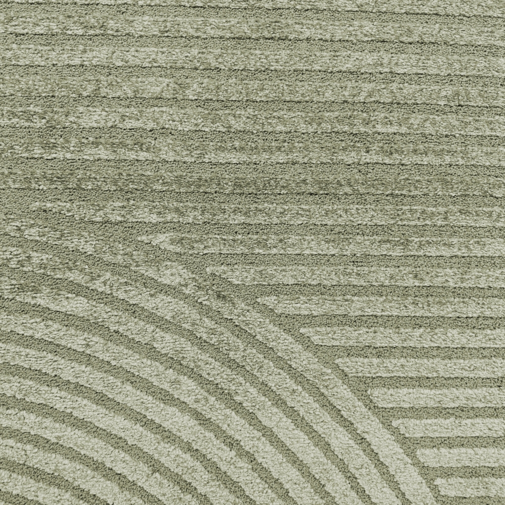 Wohnzimmerteppich 3D-Effekt im Bogenmuster in Grün