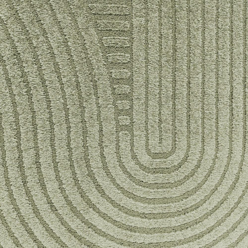 Wohnzimmerteppich 3D-Effekt im Bogenmuster in Grün