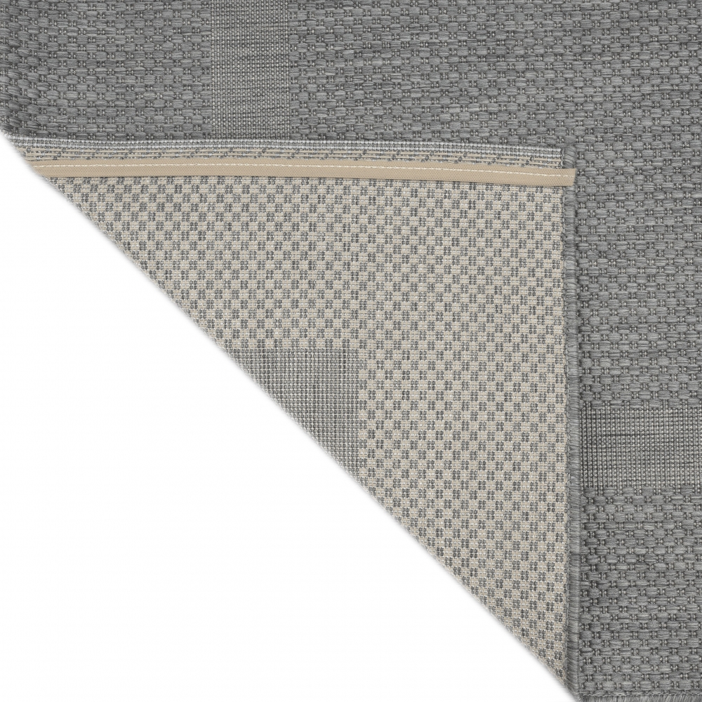 Modern-praktischer Teppich mit Bordüre in grau