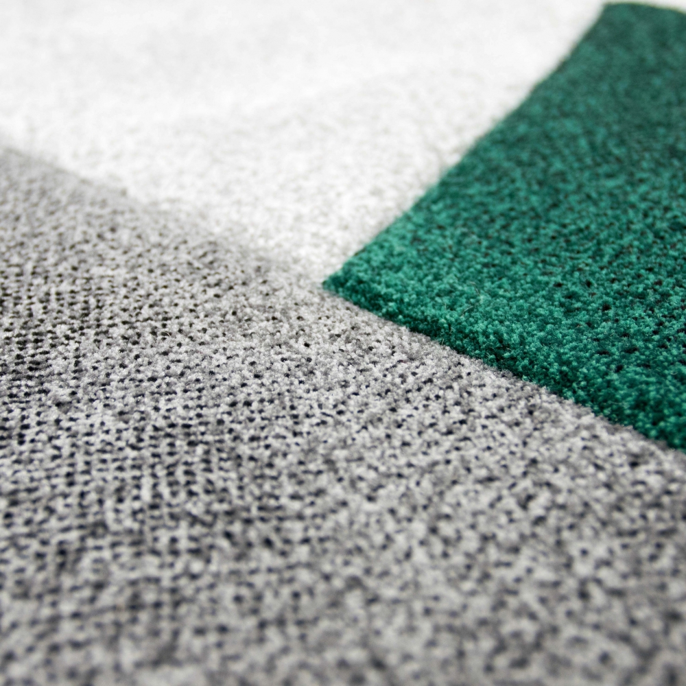 Teppich modern Teppich Wohnzimmer abstrakt geometrisches Muster in grün grau