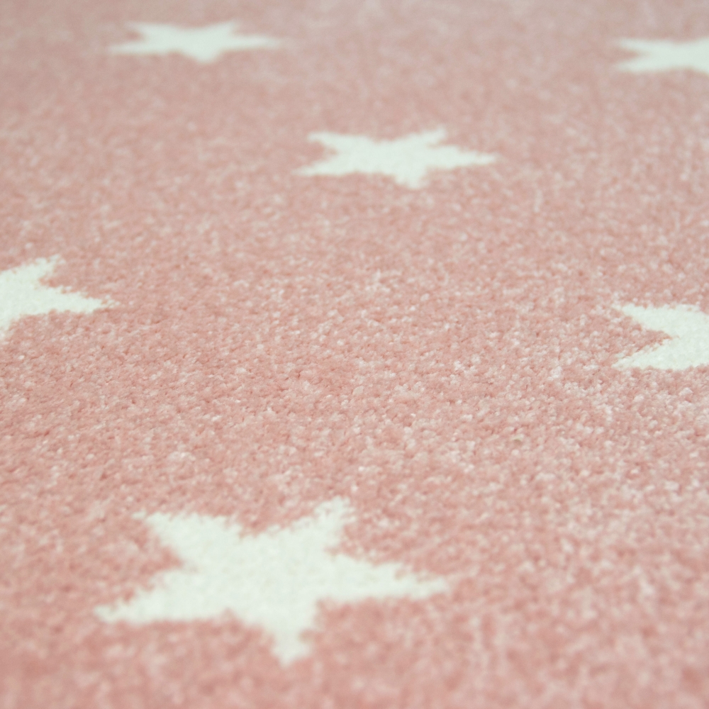 Kinder Spielteppich Stern in rosa mit Sternenmuster