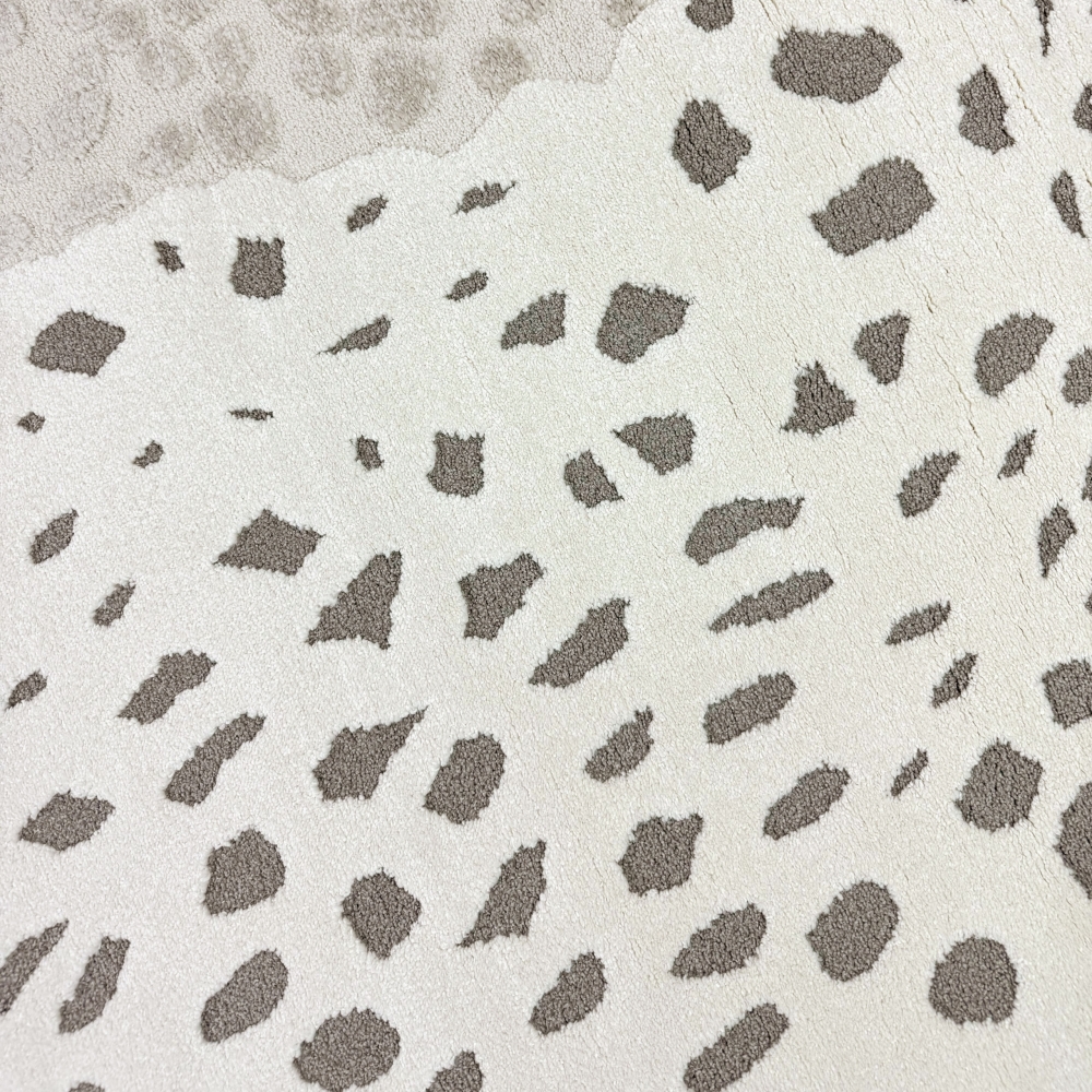 Kinderzimmer Teppich Weich Leopard 3d-effekt Allergiker geeignet in creme grau