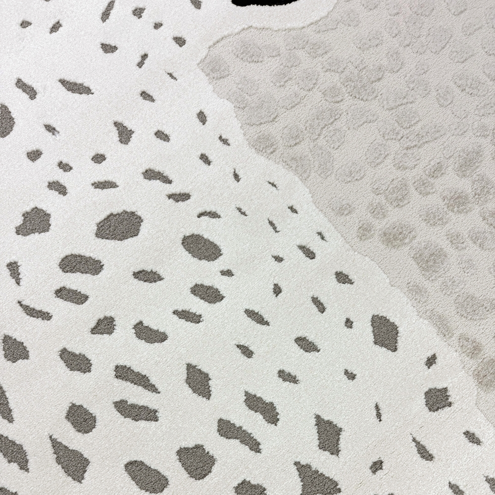 Kinderzimmer Teppich Weich Leopard 3d-effekt Allergiker geeignet in creme grau