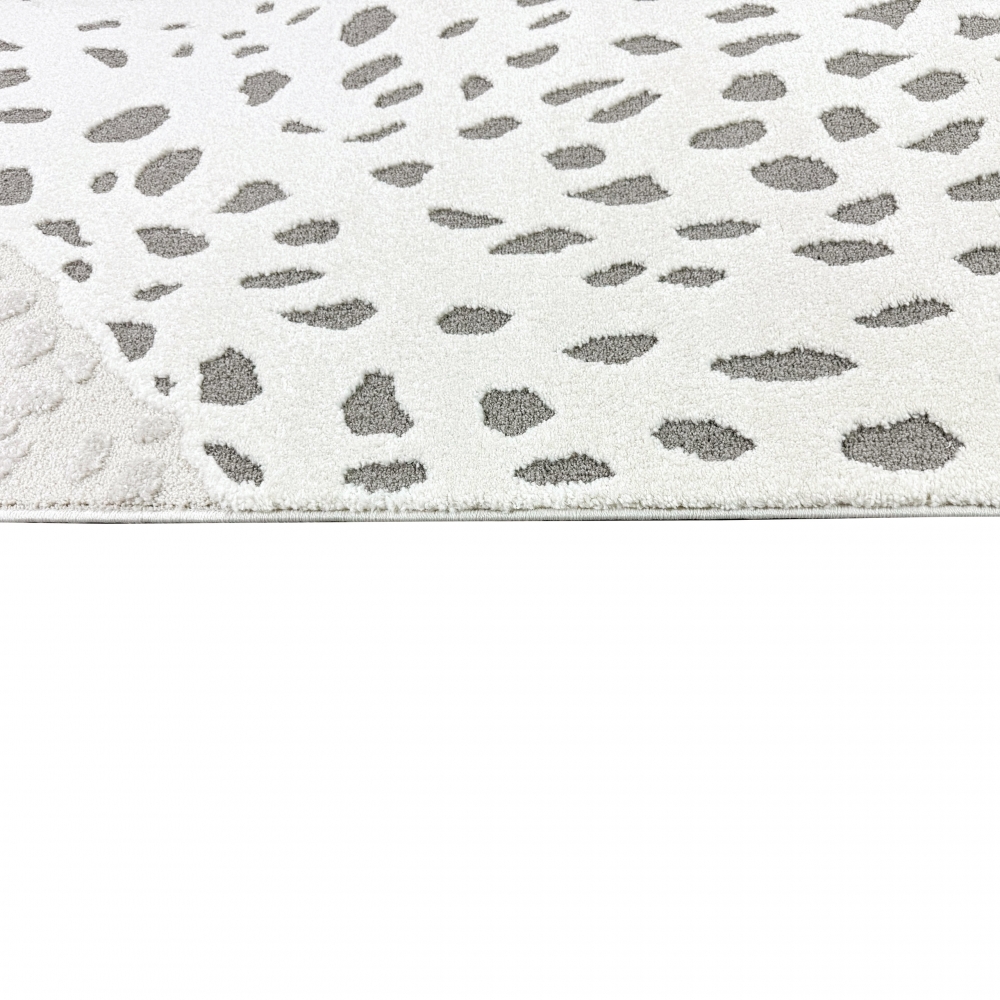 Kinderzimmer Teppich Weich Leopard 3d-effekt Allergiker geeignet in creme grau